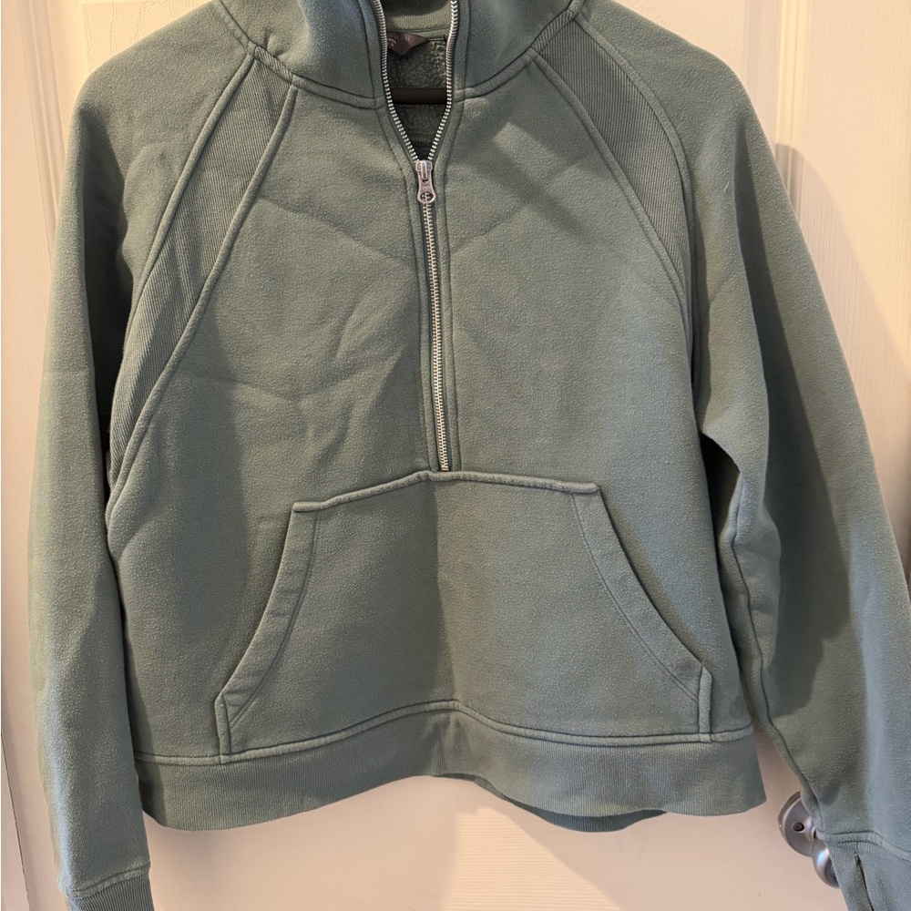 Danskin Sage Green Half-Zip Fleece Pullover